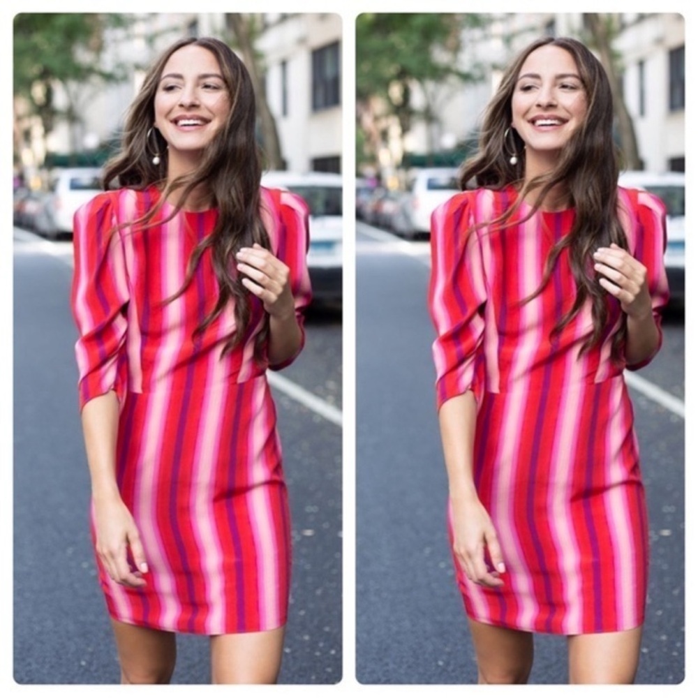 NWT Something Navy Gogi Bold Stripe Mini Dress small